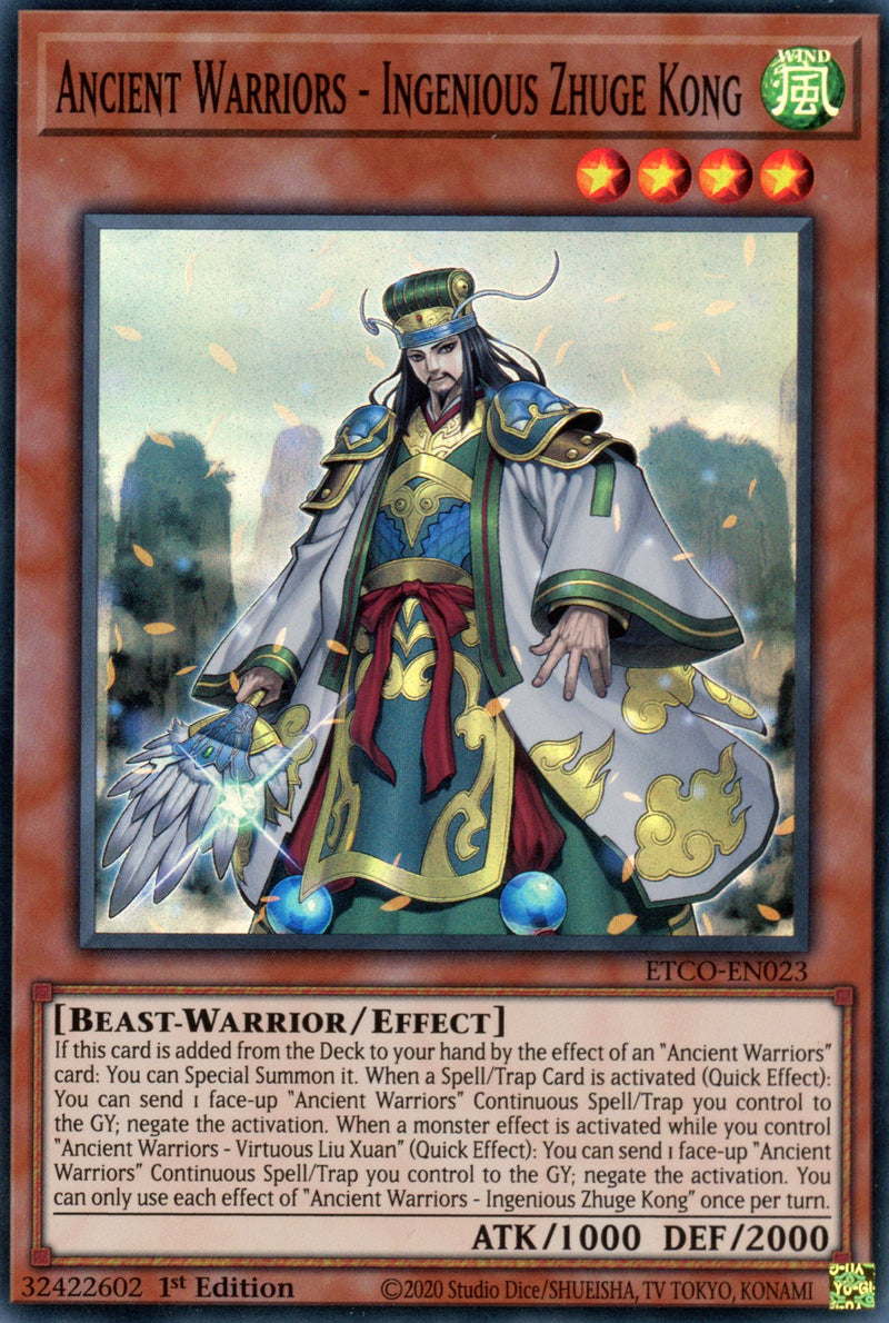 ETCO-EN023 - Ancient Warriors - Ingenious Zhuge Kong - Super Rare - Effect Monster - Eternity Code