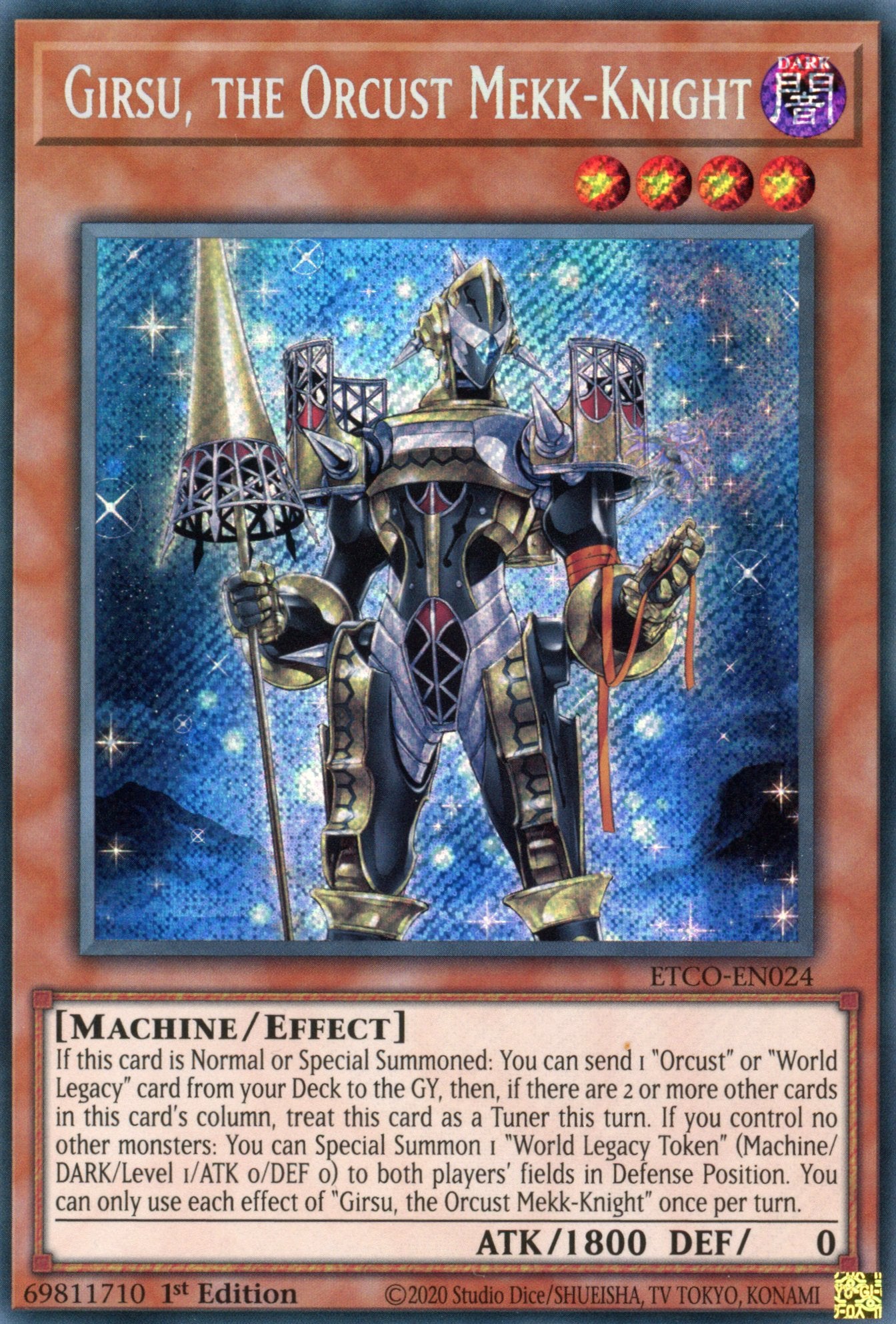 ETCO-EN024 - Girsu, the Orcust Mekk-Knight - Secret Rare - Effect Monster - 1st Edition - Eternity Code