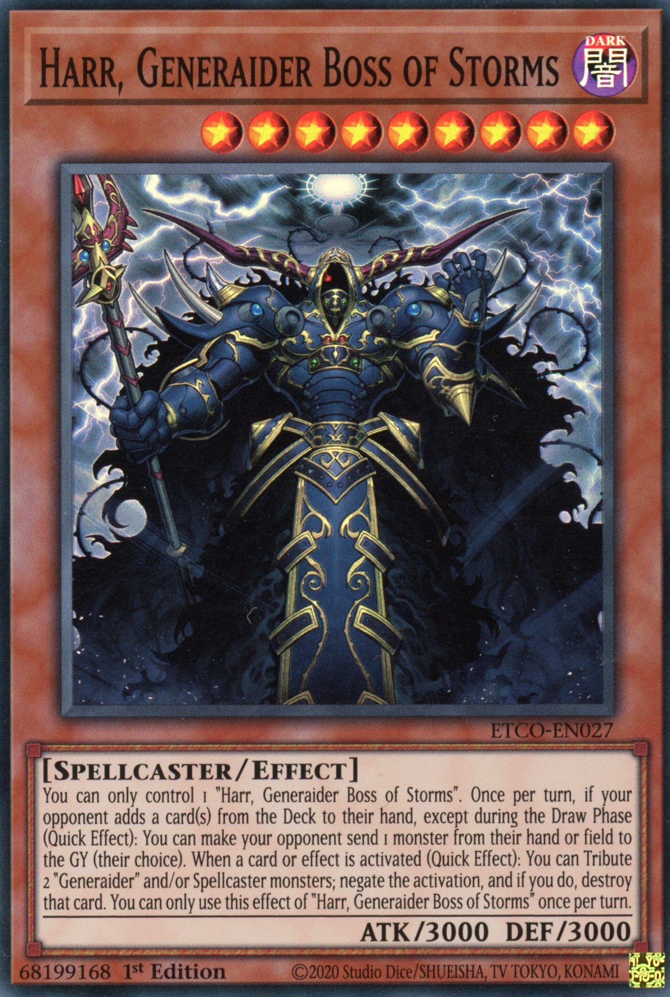 ETCO-EN027 - Harr, Generaider Boss of Storms - Super Rare - Effect Monster - Eternity Code