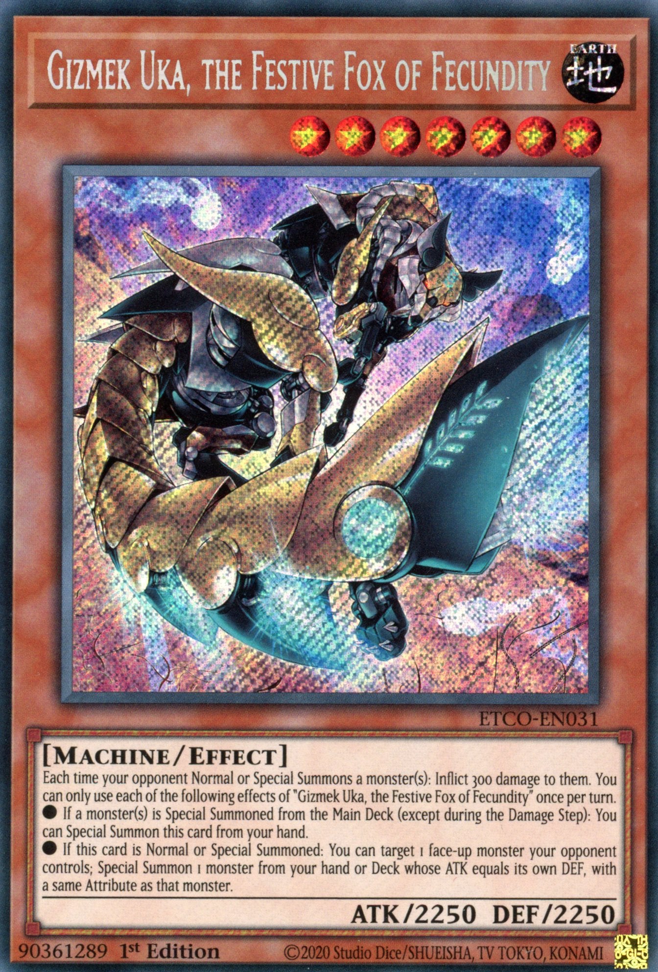 ETCO-EN031 - Gizmek Uka, the Festive Fox of Fecundity - Secret Rare - Effect Monster - Eternity Code