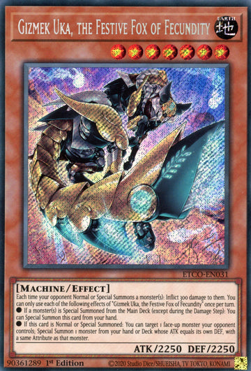ETCO-EN031 - Gizmek Uka, the Festive Fox of Fecundity - Secret Rare - Eternity Code