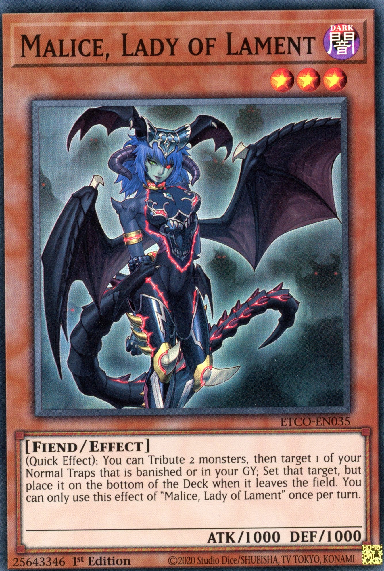 ETCO-EN035 - Malice, Lady of Lament - Super Rare - Effect Monster - Eternity Code