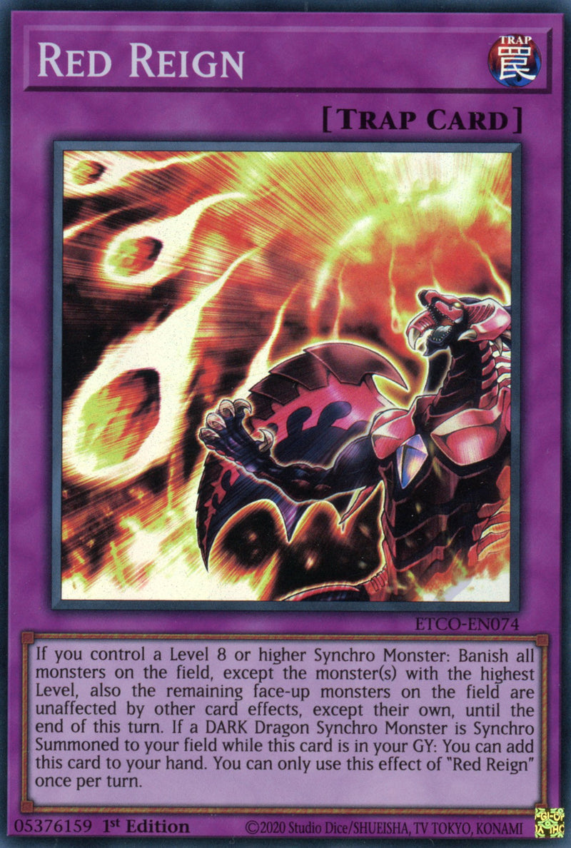 ETCO-EN074 - Red Reign - Super Rare - Normal Trap - Eternity Code