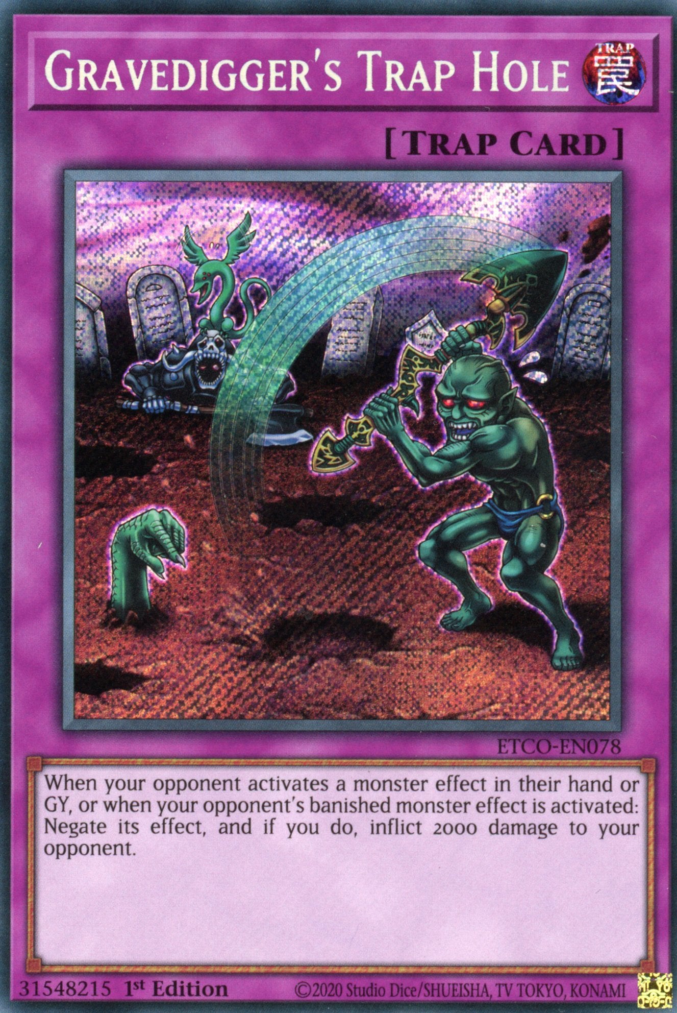 ETCO-EN078 - Gravedigger's Trap Hole - Secret Rare - Normal Trap - Eternity Code