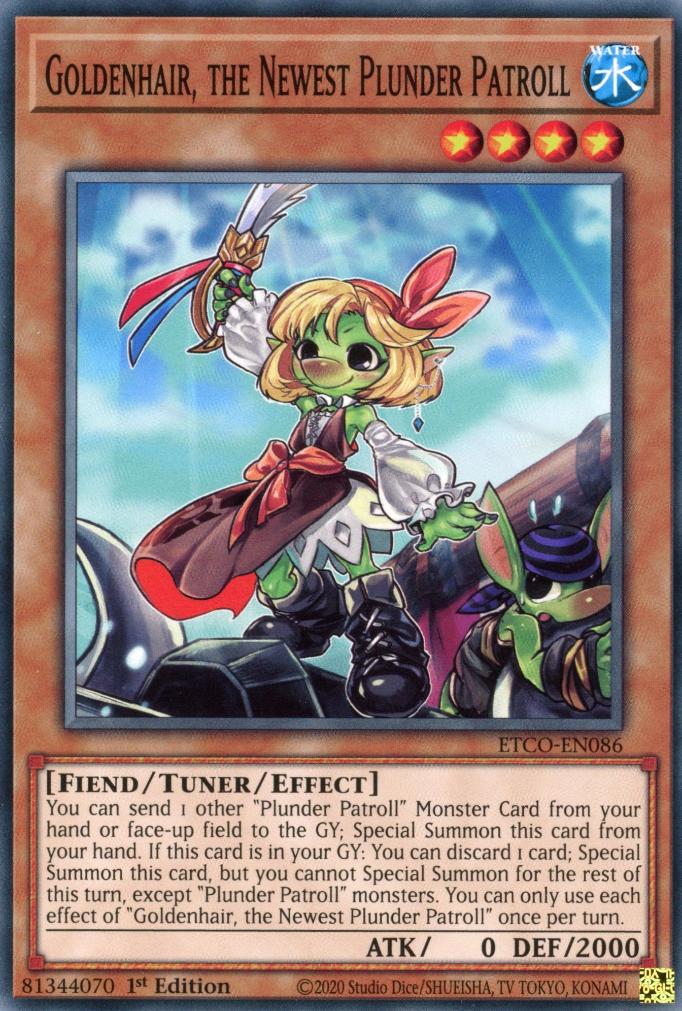 ETCO-EN086 - Goldenhair, the Newest Plunder Patroll - Common - Effect Tuner monster - Eternity Code