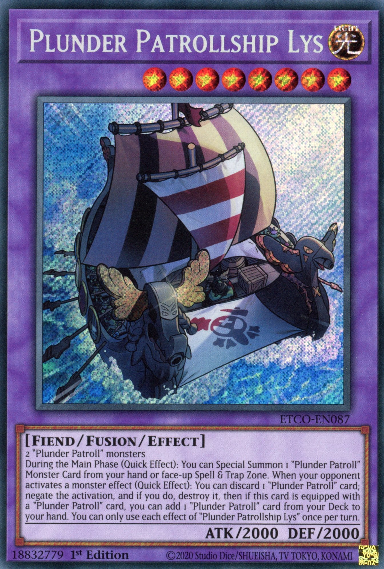 ETCO-EN087 - Plunder Patrollship Lys - Secret Rare - Effect Fusion Monster - Eternity Code