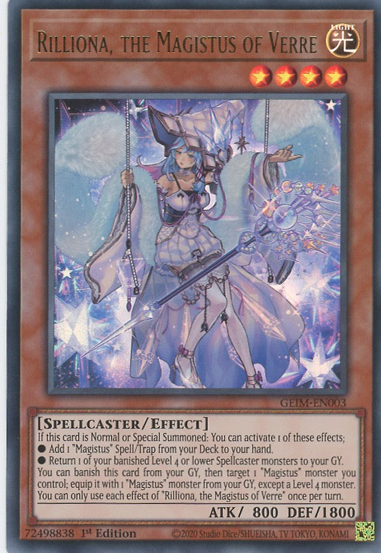 GEIM-EN003 - Rilliona  the Magistus of Verre - Ultra Rare - Effect Monster - Genesis Impact