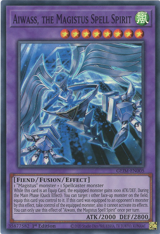 GEIM-EN005 - Aiwass  the Magistus Spell Spirit - Super Rare - Effect Fusion Monster - Genesis Impact