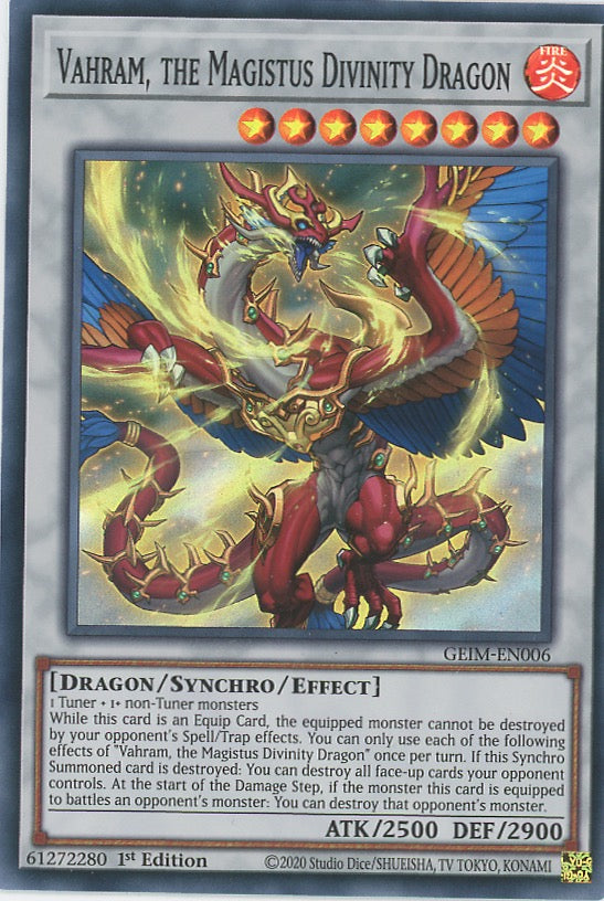 GEIM-EN006 - Vahram  the Magistus Divinity Dragon - Super Rare - Effect Synchro Monster - Genesis Impact