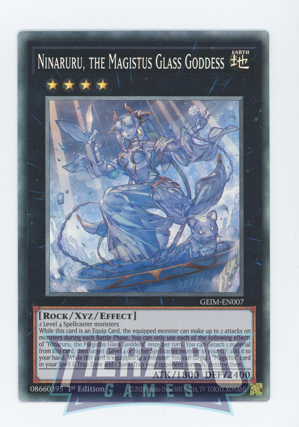 GEIM-EN007 - Ninaruru  the Magistus Glass Goddess - Collectors Rare - Effect XYZ Monster - Genesis Impact