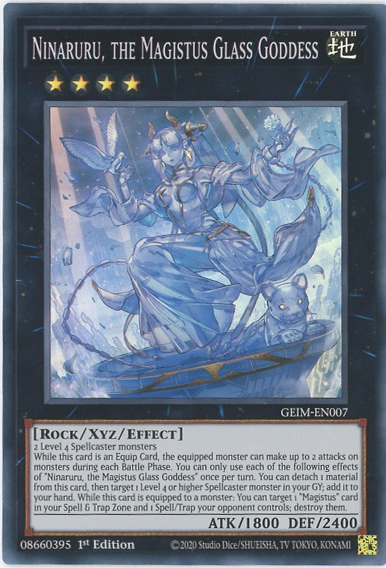 GEIM-EN007 - Ninaruru  the Magistus Glass Goddess - Super Rare - Effect XYZ Monster - Genesis Impact