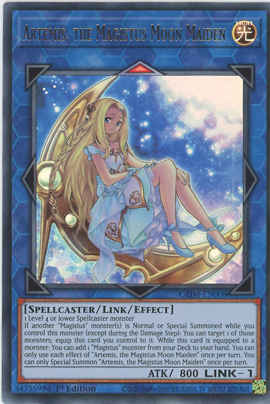 GEIM-EN008 - Artemis  the Magistus Moon Maiden - Ultra Rare - Effect Link Monster - Genesis Impact