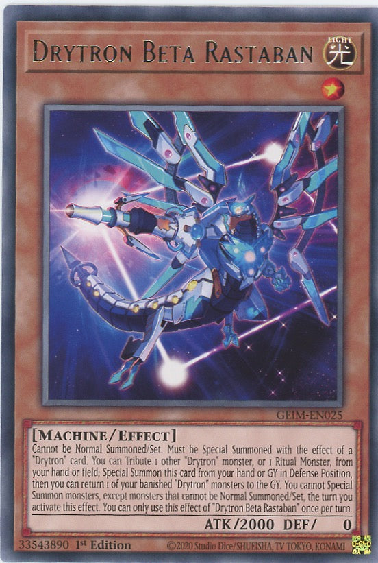 GEIM-EN025 - Drytron Beta Rastaban - Rare - Effect Monster - Genesis Impact