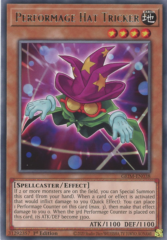 GEIM-EN038 - Performage Hat Tricker - Rare - Effect Monster - Genesis Impact