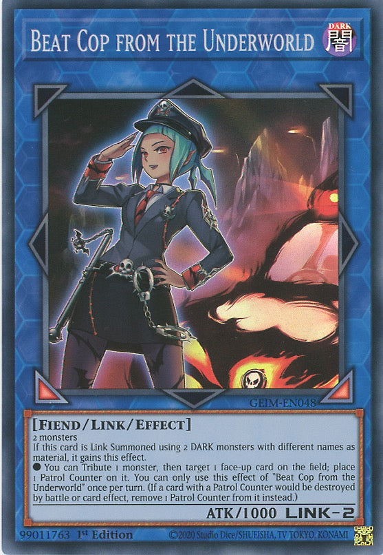 GEIM-EN048 - Beat Cop from the Underworld - Super Rare - Effect Link Monster - Genesis Impact