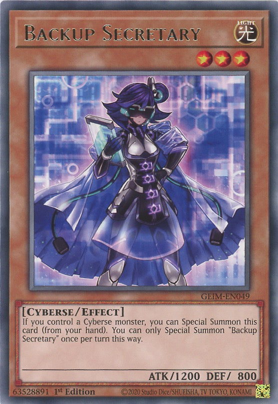 GEIM-EN049 - Backup Secretary - Rare - Effect Monster - Genesis Impact