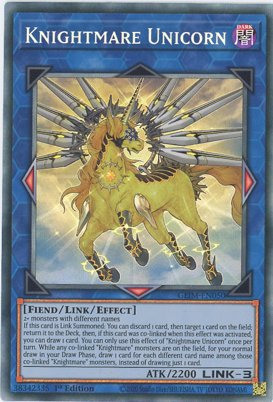 GEIM-EN050 - Knightmare Unicorn - Collectors Rare - Effect Link Monster - Genesis Impact