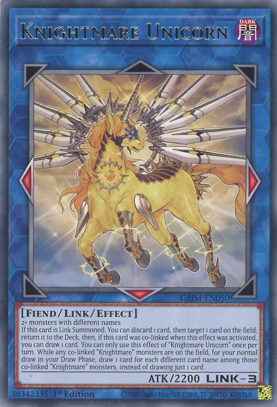 GEIM-EN050 - Knightmare Unicorn - Rare - Effect Link Monster - Genesis Impact
