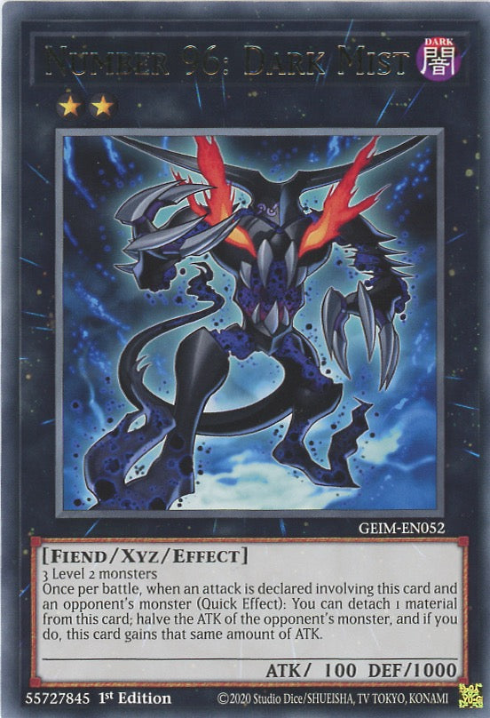 GEIM-EN052 - Number 96: Dark Mist - Rare - Effect Xyz Monster - Genesis Impact