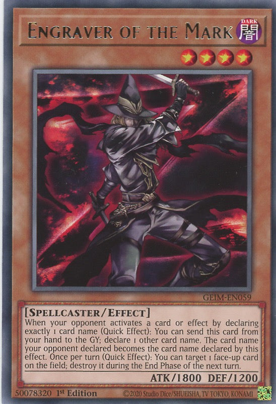 GEIM-EN059 - Engraver of the Mark - Rare - Effect Monster - Genesis Impact