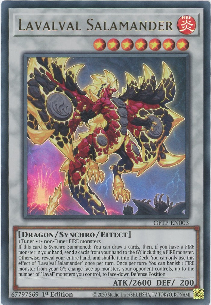 GFTP-EN003 - Lavalval Salamander - Ultra Rare - Effect Synchro Monster - Ghosts From the Past