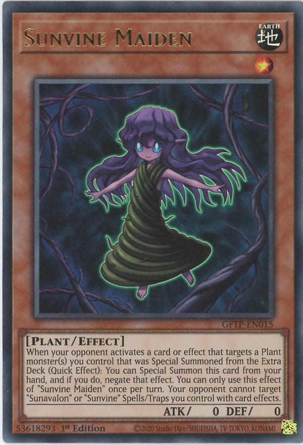 GFTP-EN015 - Sunvine Maiden - Ultra Rare - Effect Monster - Ghosts From the Past
