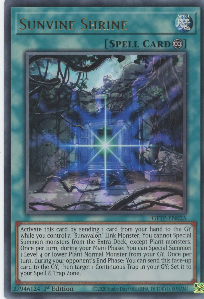 GFTP-EN025 - Sunvine Shrine - Ultra Rare - Continuous Spell - Ghosts From the Past