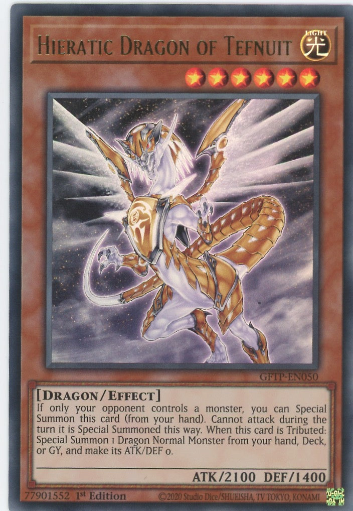 GFTP-EN050 - Hieratic Dragon of Tefnuit - Ultra Rare - Effect Monster - Ghosts From the Past