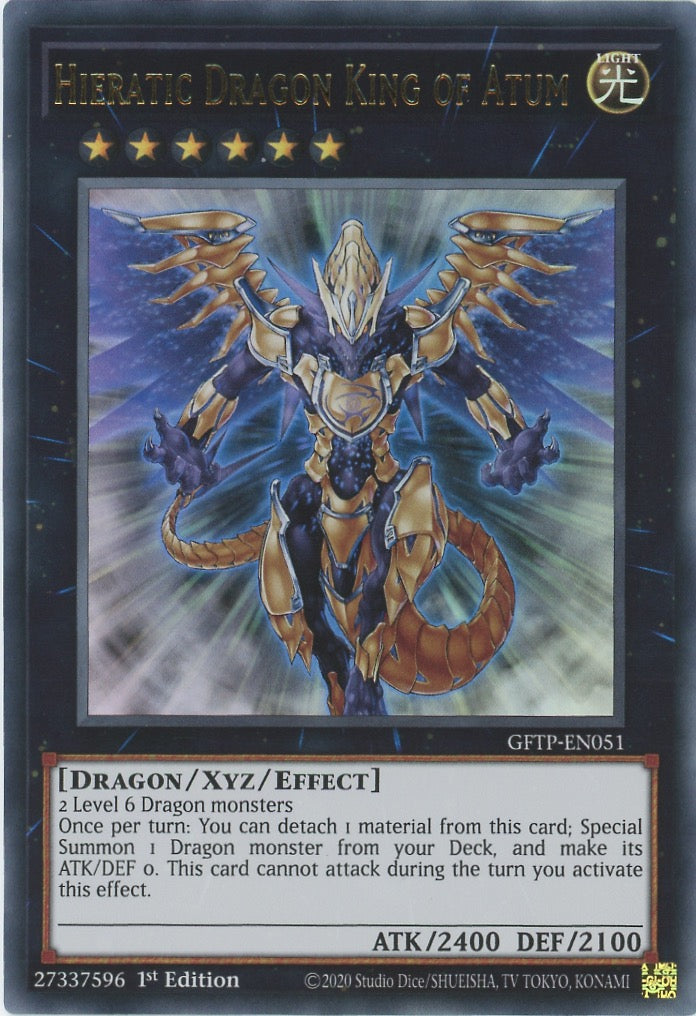 GFTP-EN051 - Hieratic Dragon King of Atum - Ultra Rare - Effect Xyz Monster - Ghosts From the Past