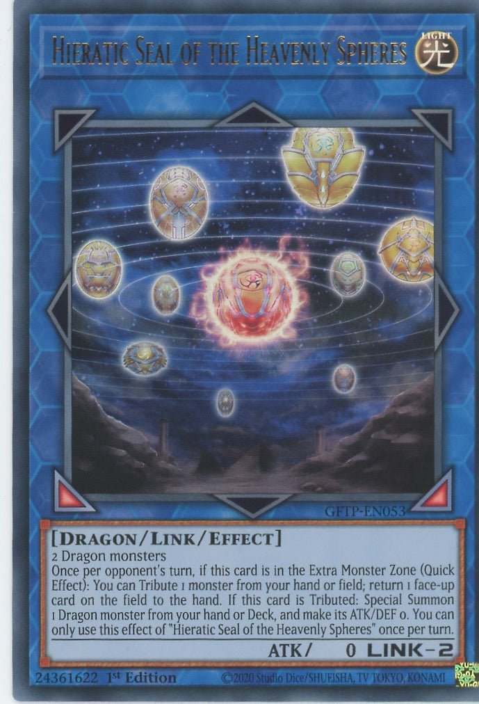 GFTP-EN053 - Hieratic Seal of the Heavenly Spheres - Ultra Rare - Effect Link Monster - Ghosts From the Past