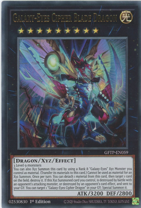 GFTP-EN059 - Galaxy-Eyes Cipher Blade Dragon - Ultra Rare - Effect Xyz Monster - Ghosts From the Past