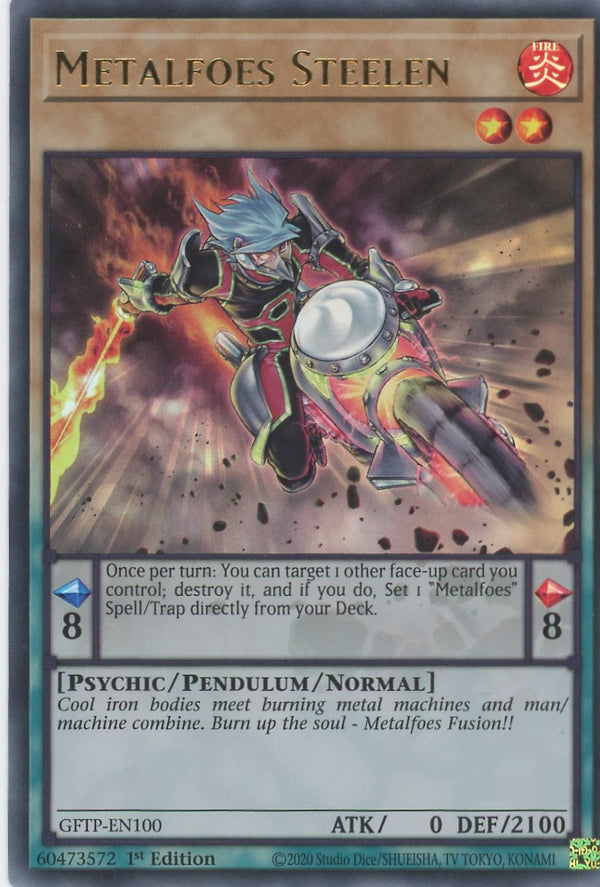 GFTP-EN100 - Metalfoes Steelen - Ultra Rare - Normal Pendulum Monster - Ghosts From the Past