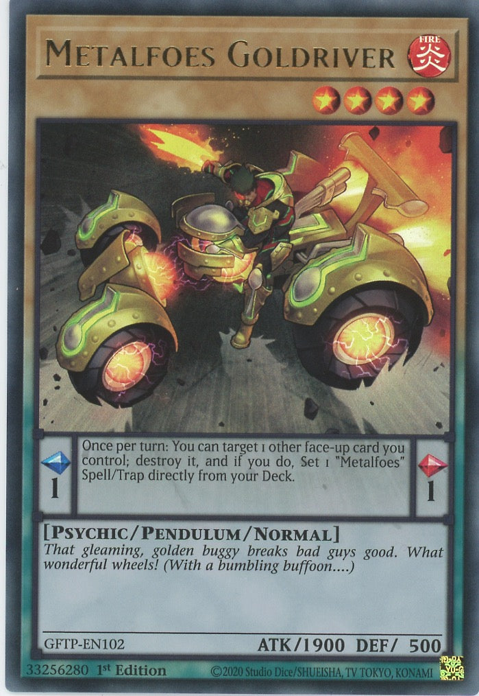 GFTP-EN102 - Metalfoes Goldriver - Ultra Rare - Normal Pendulum Monster - Ghosts From the Past