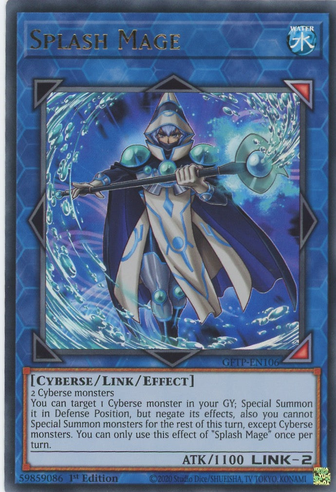 GFTP-EN106 - Splash Mage - Ultra Rare - Effect Link Monster - Ghosts From the Past