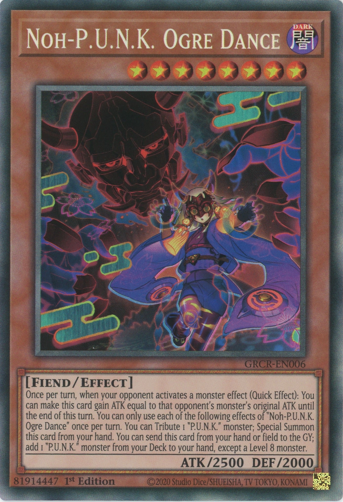 GRCR-EN006 - Noh-P.U.N.K. Ogre Dance - Collector's Rare - Effect Monster - The Grand Creators