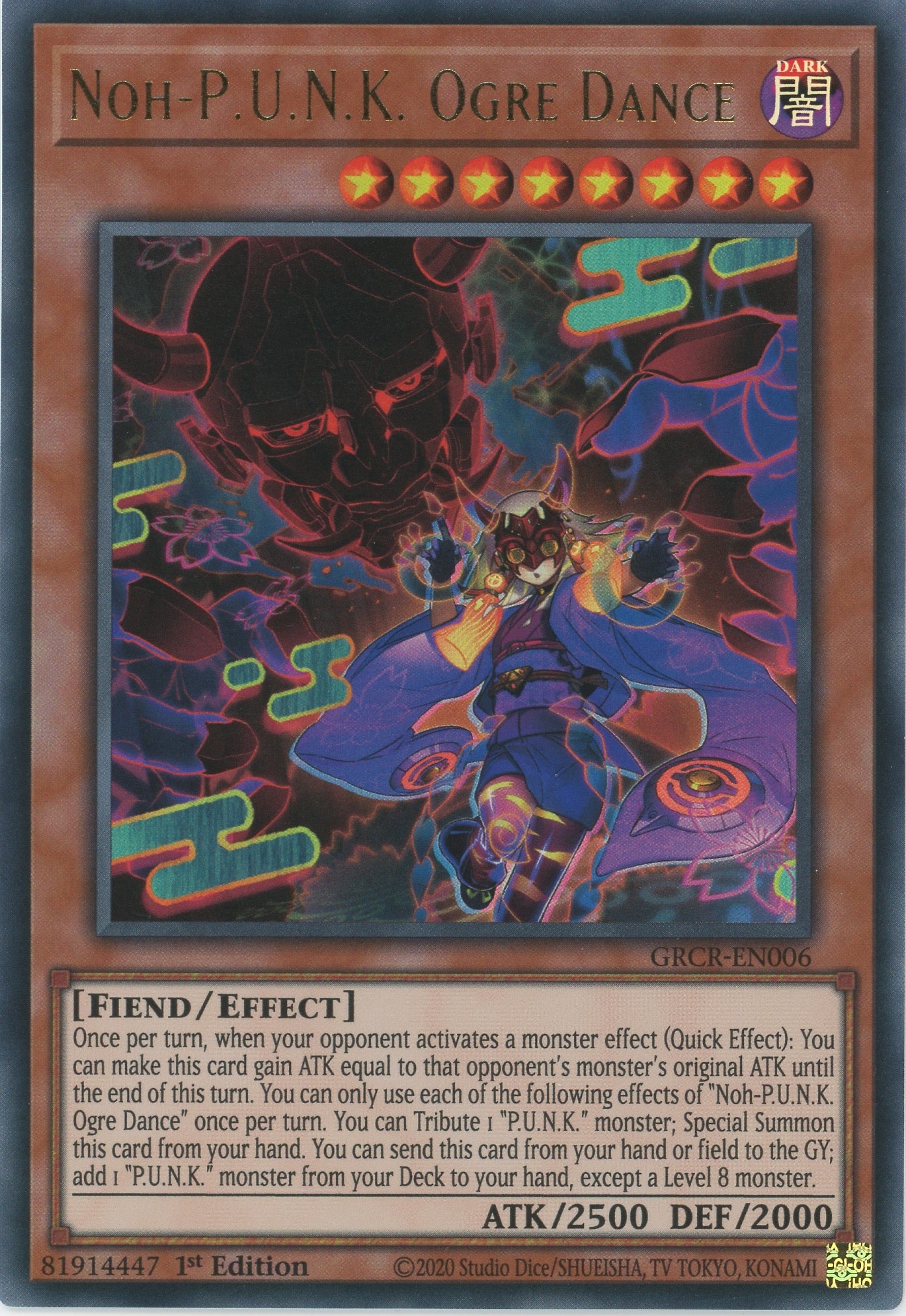 GRCR-EN006 - Noh-P.U.N.K. Ogre Dance - Ultra Rare - Effect Monster - The Grand Creators