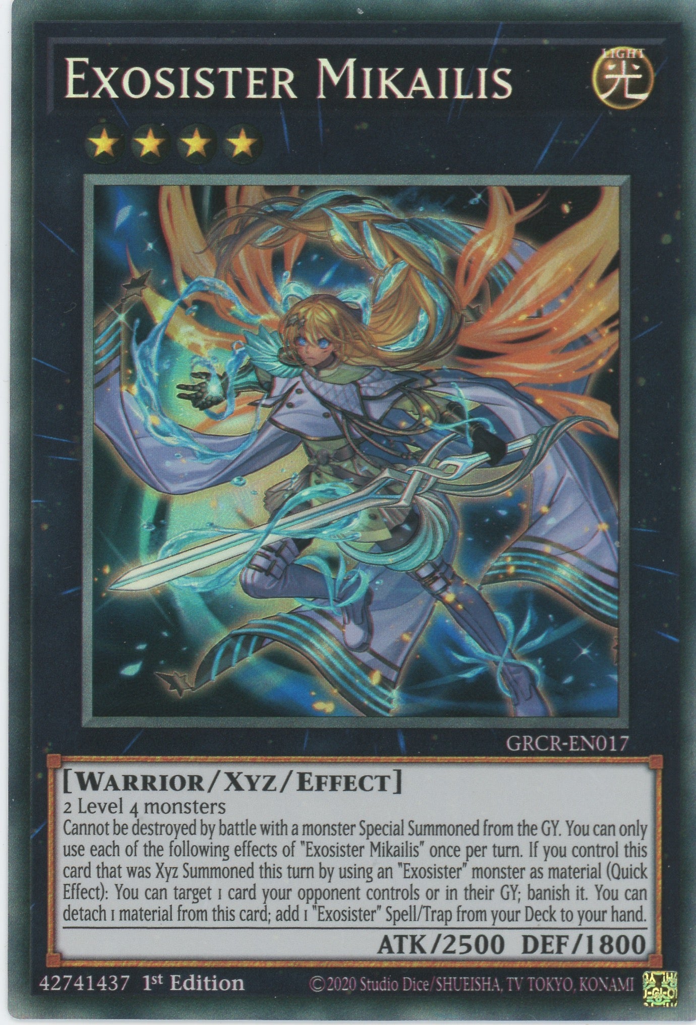 GRCR-EN017 - Exosister Mikailis - Collector's Rare - Effect Xyz Monster - The Grand Creators