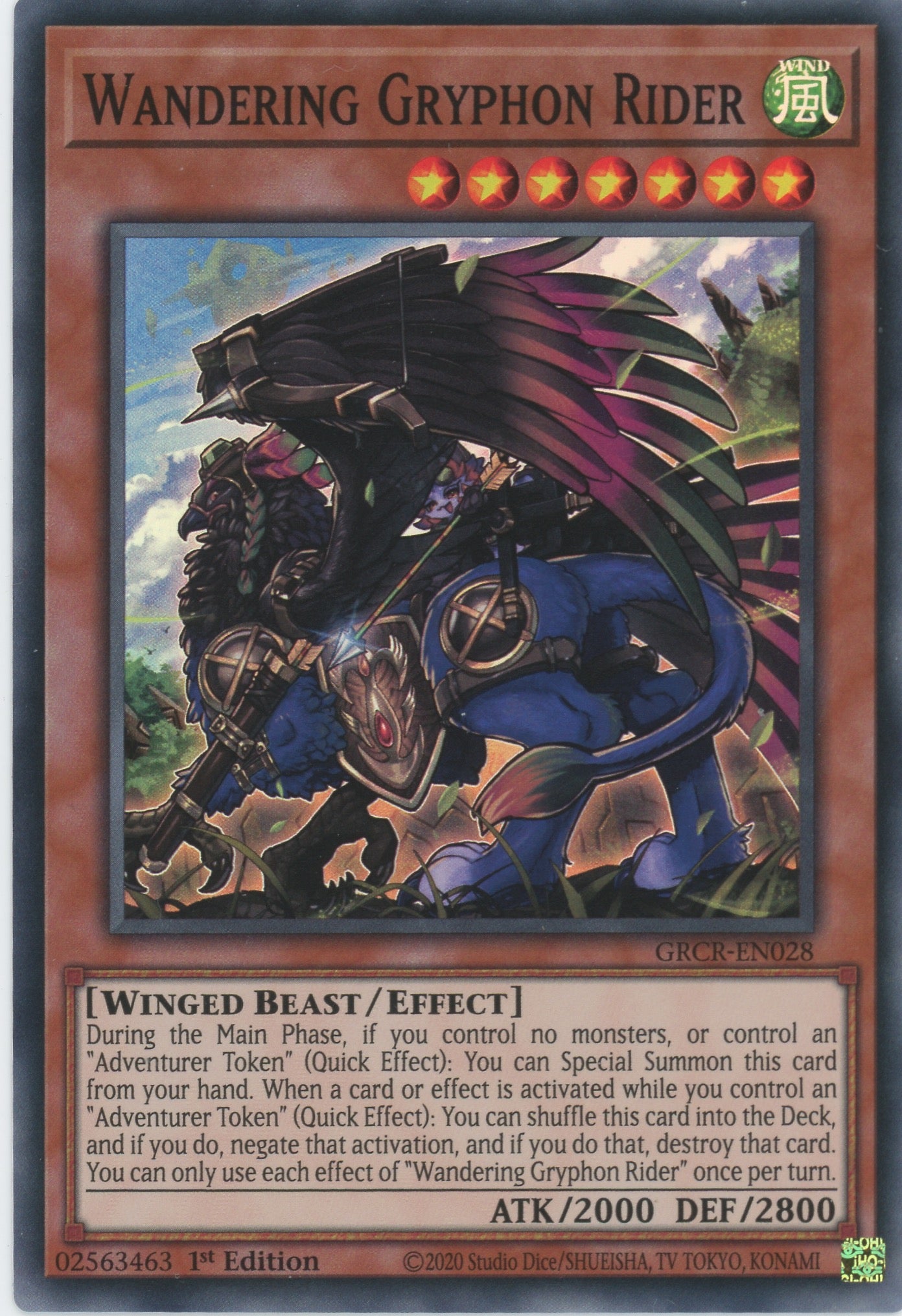 GRCR-EN028 - Wandering Gryphon Rider - Super Rare - Effect Monster - The Grand Creators