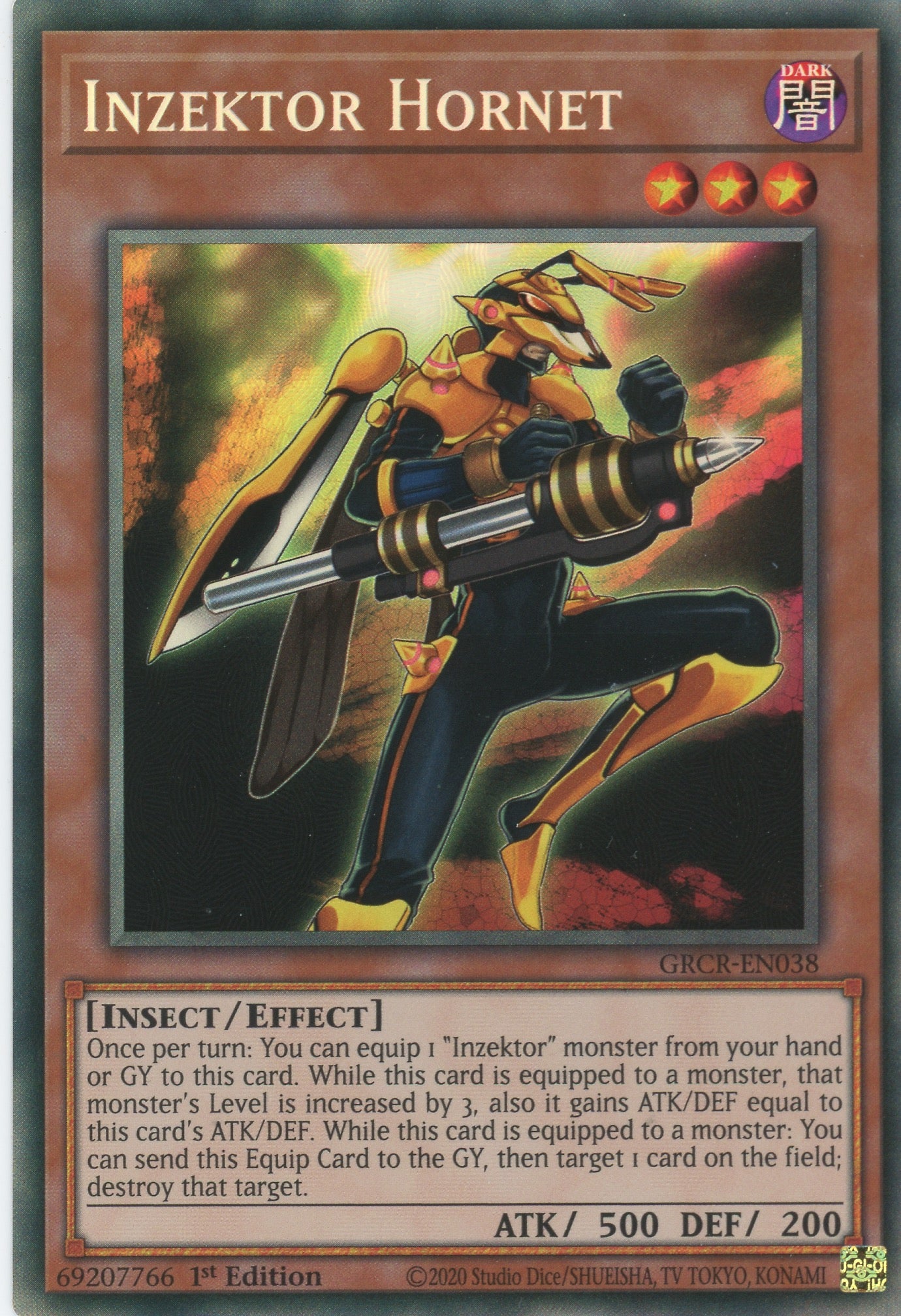 GRCR-EN038 - Inzektor Hornet - Collector's Rare - Effect Monster - The Grand Creators