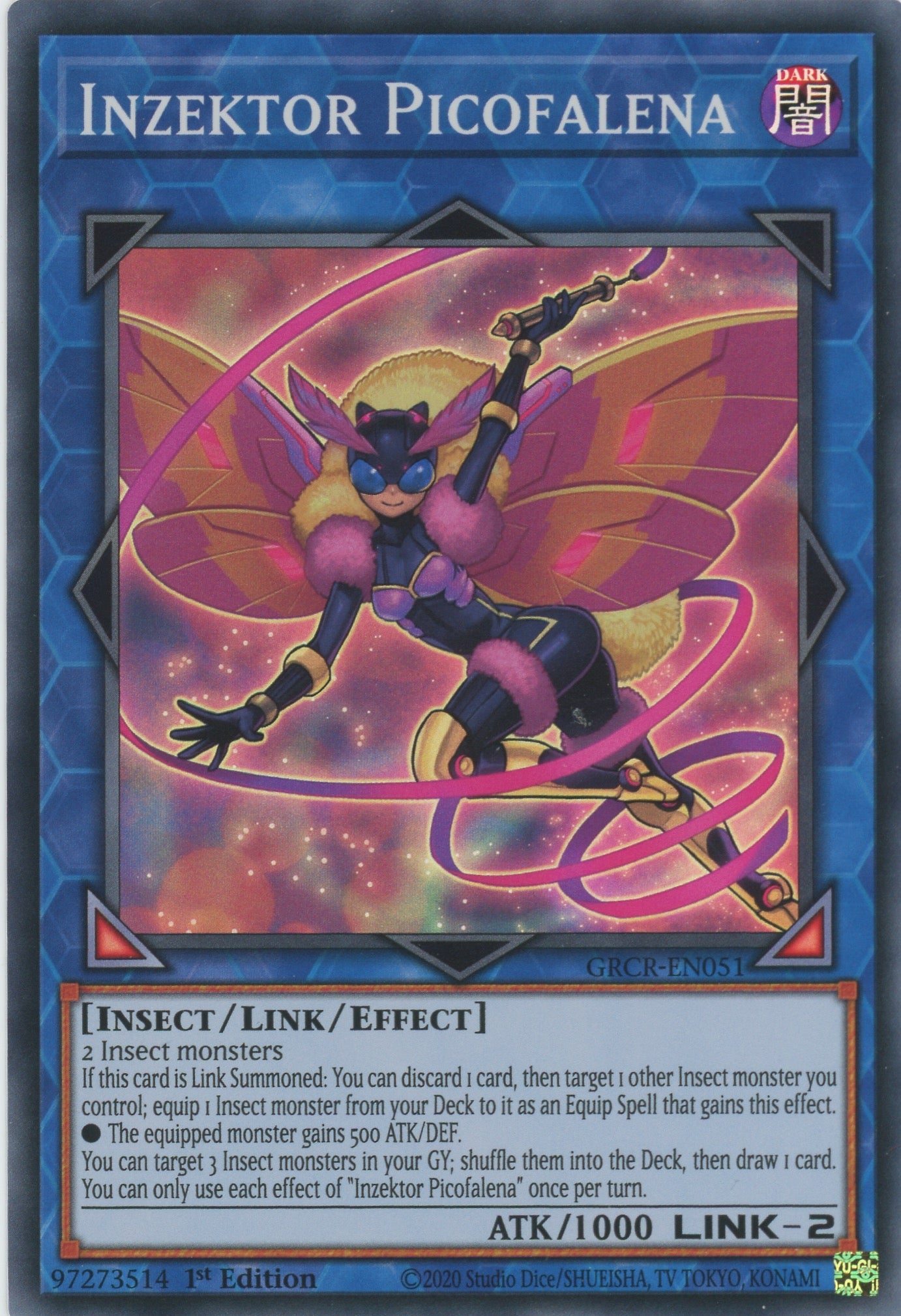 GRCR-EN051 - Inzektor Picofalena - Super Rare - Effect Link Monster - The Grand Creators