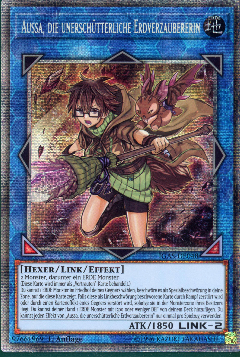 IGAS-DE048 - "Aussa the Earth Charmer, Immovable" - Starlight Rare - Effect Link Monster - 1st Edition - Ignition Assault - German