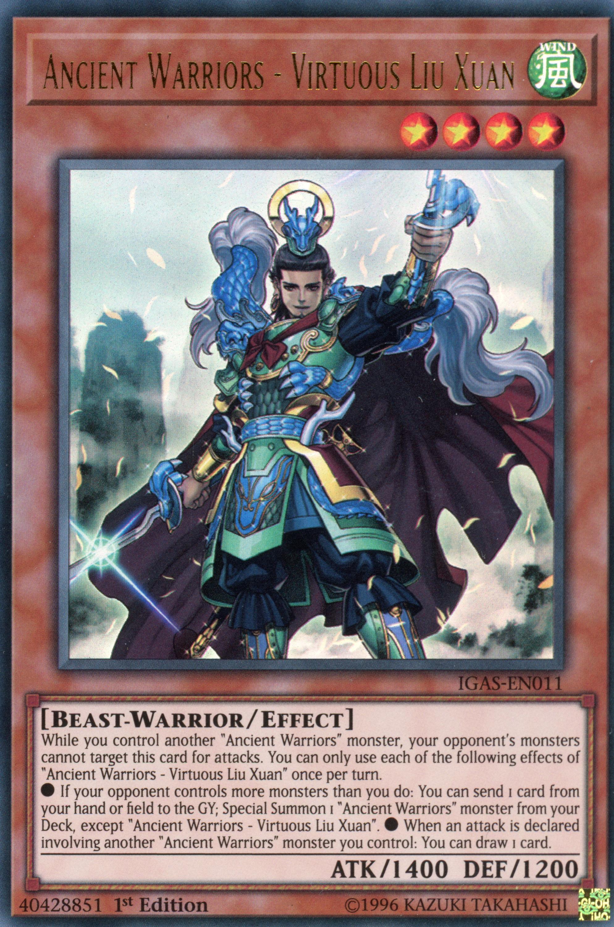 IGAS-EN011 - "Ancient Warriors - Virtuous Liu Xuan" - Ultra Rare - Effect Monster -   - Ignition Assault