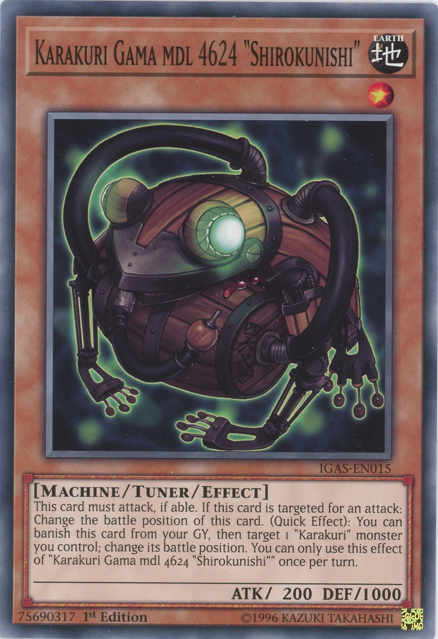 IGAS-EN015 - "Karakuri Gama mdl 4624 "Shirokunishi"" - Common - Effect Tuner monster -   - Ignition Assault