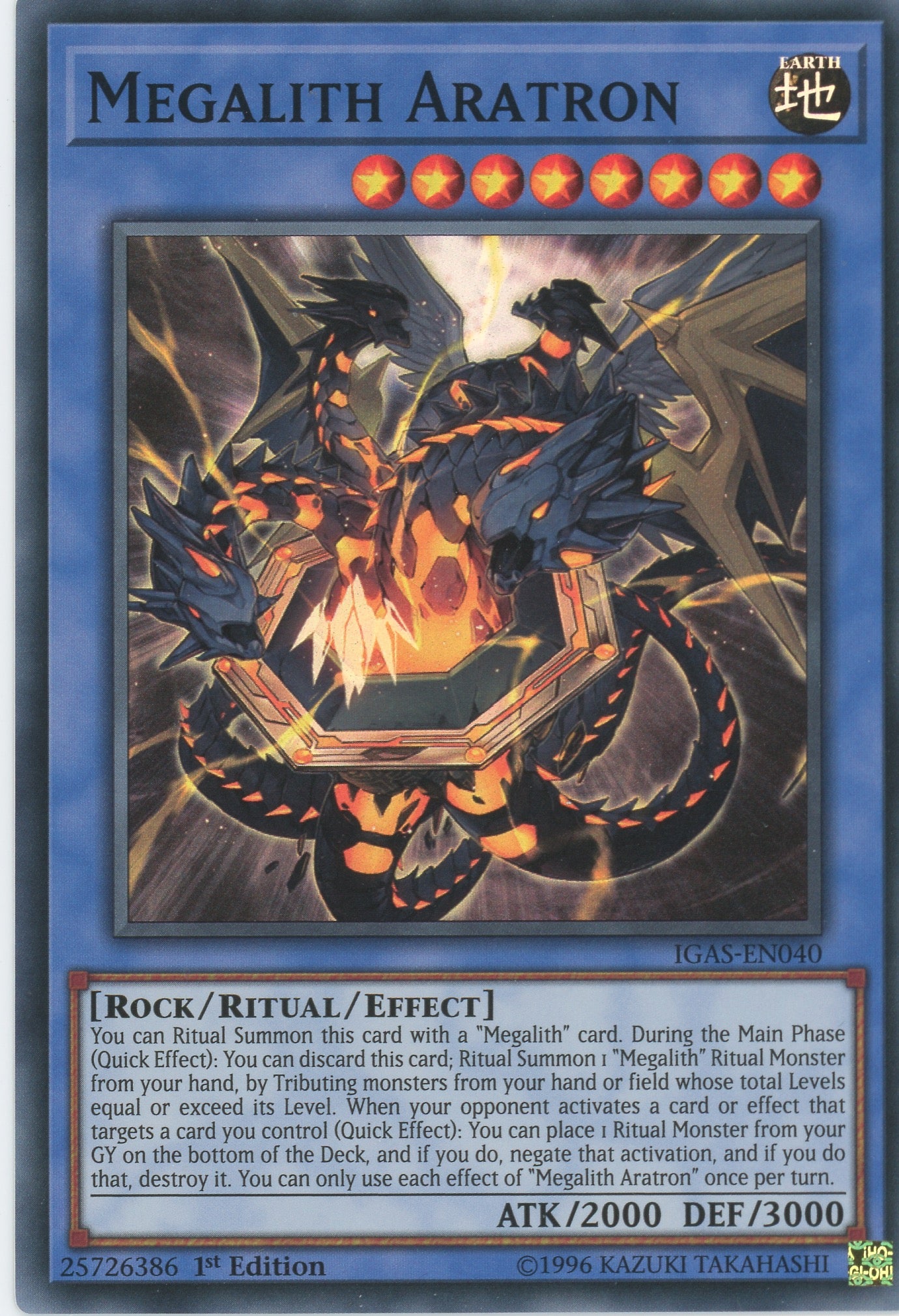 IGAS-EN040 - "Megalith Aratron" - Super Rare - Effect Ritual Monster -   - Ignition Assault