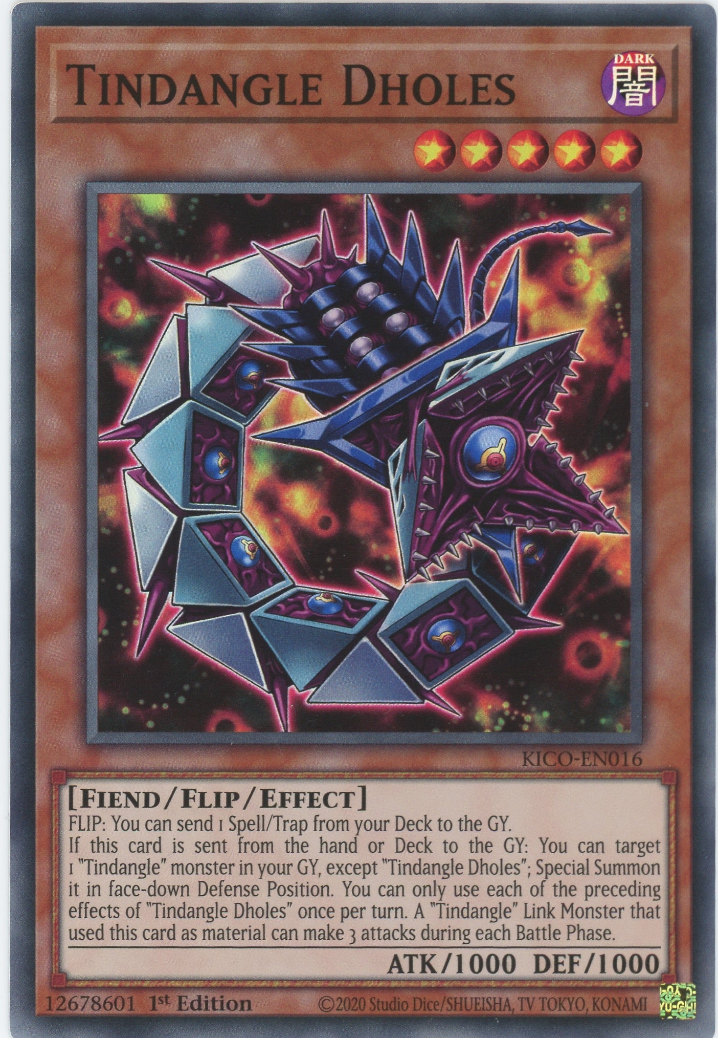 KICO-EN016 - Tindangle Dholes - Super Rare - Flip monster - Kings Court