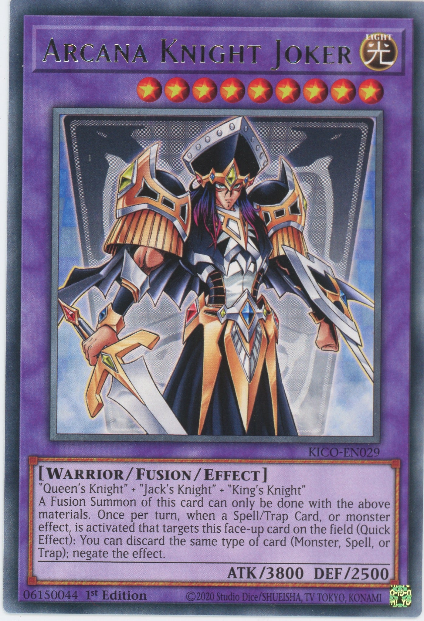 KICO-EN029 - Arcana Knight Joker - Rare - Effect Fusion Monster - Kings Court