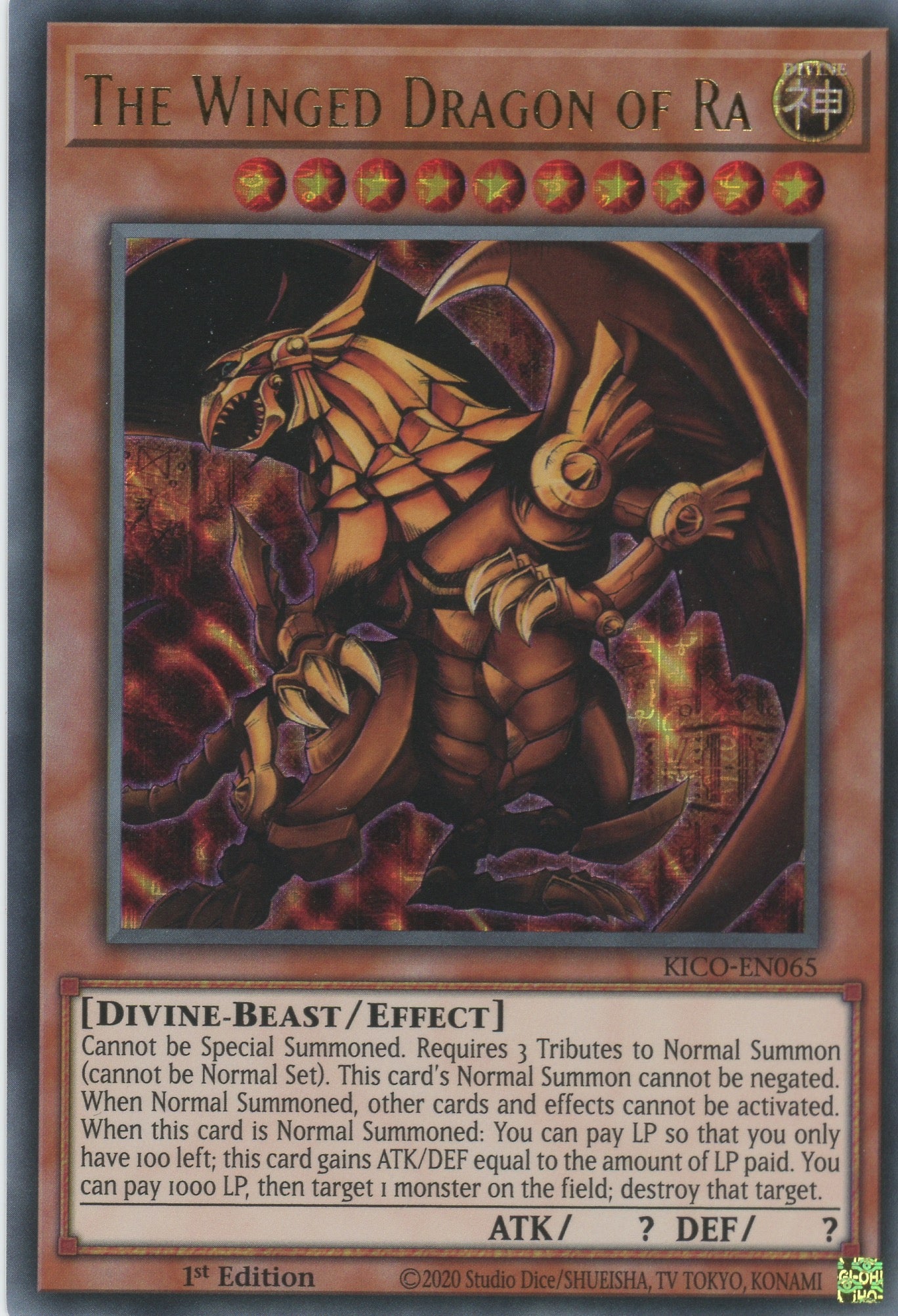 KICO-EN065 - The Winged Dragon of Ra - Ultra Millenium Rare - Effect Monster - Kings Court