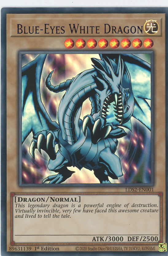 LDS2-EN001 - Blue-Eyes White Dragon - Blue Ultra Rare - Normal Monster - Legendary Duelists Season 2