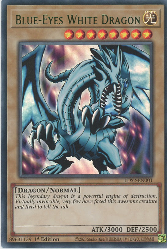 LDS2-EN001 - Blue-Eyes White Dragon - Green Ultra Rare - Normal Monster - Legendary Duelists Season 2