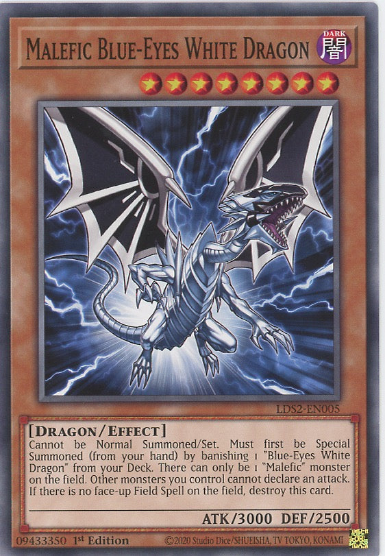 LDS2-EN005 - Malefic Blue-Eyes White Dragon - Common - Effect Monster - Legendary Duelists Season 2